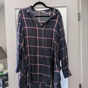 Zara Basic Denim Plaid Shirt